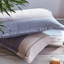 Jiaodian old coarse cloth pillowcase cotton thick pillowcase a pair of adult cotton pillow core cover pillow 48 4cm