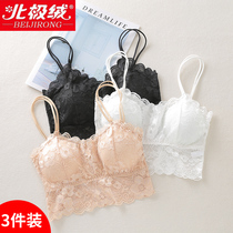 Lace bandeau underwear Anti-naked bottoming chest-wrapped student bra female beauty back net red explosion bra camisole