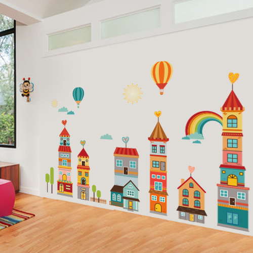 大型儿童房卡通城堡装饰品墙贴纸可爱卧室幼儿园走廊自粘墙纸贴画产品展示图5