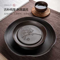 Purple clay pot pad large dry foam pot bearing kung fu tea set small tea tray tea dish accessories tea cup teapot base