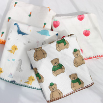Infants and childrens air-conditioning cover blanket newborn wrinkled soft scarf spring and summer cotton gauze baby bath towel