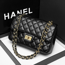 Rice print bag 2021 New Tide womens bag fashion shoulder oblique cross lock small square bag small fragrant wind diamond grid chain bag