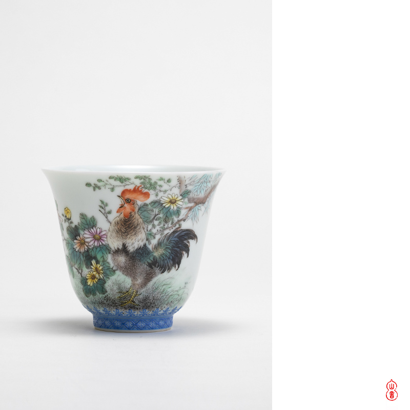 Wen - hua liu alum pastel chicken fine figure of jingdezhen ceramic cups manual master cup single cup sample tea cup