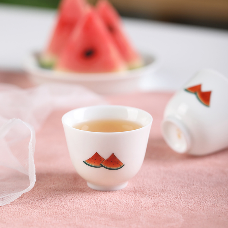 Jingdezhen ceramic cups tea master cup single CPU hand - made watermelon sample tea cup
