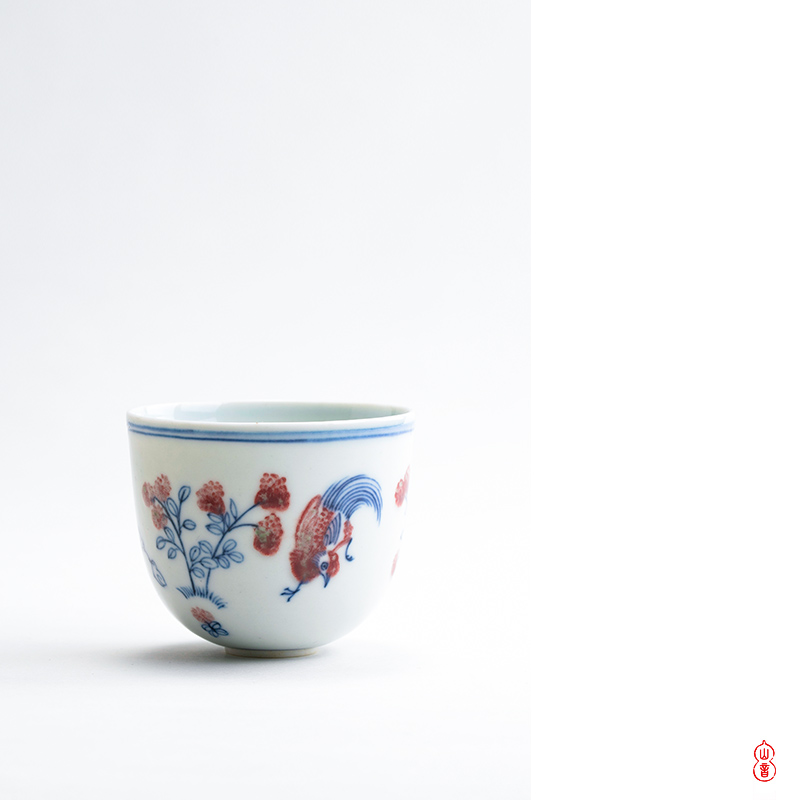 Qin Qiuyan blue - and - white youligong chicken (ji) le cup 60 ml of jingdezhen ceramic masters cup tea cup