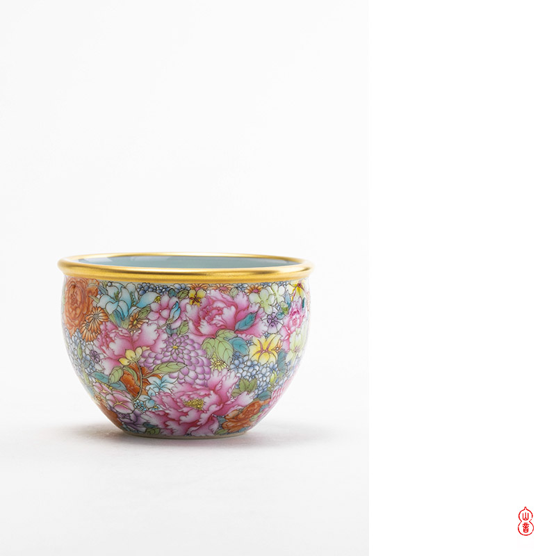 M letters flowers cylinder found of art hall of jingdezhen checking ceramic cups master cup kung fu tea sample tea cup