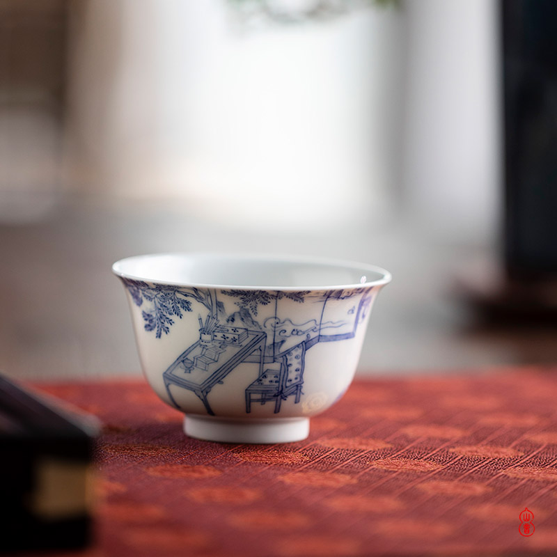 After the rain no matter meditation of jingdezhen hand - made porcelain master cup personal special ceramic sample tea cup