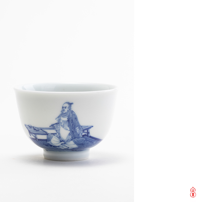 Arborist benevolence cup of jingdezhen porcelain literati small cylinder manually teacups hand - made porcelain sample tea cup