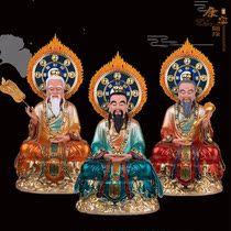Resin Three Qing Dao Ancestor Taishang Laojun Deity Shangqing Tianzun Yuan Shi Lingbao is dedicated to the Taoist ancestor