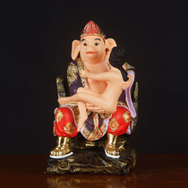 10 12 16 inch canopy marshal Dunhuang color pig eight precepts hugging woman holding daughter-in-law god Buddha statue marriage feng shui ornament