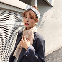 Scarf Women Winter Pure Color Short Wool Knitting Korean Students Autumn and Winter Soft Rib hipster Joker