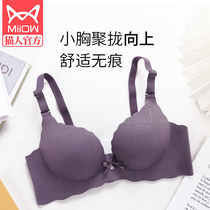 women's small boobless push up flat cup adjustable breast bra women's bra