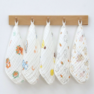 萌森鸭婴儿口水巾新生儿宝宝小方巾纯棉纱布儿童洗脸毛巾