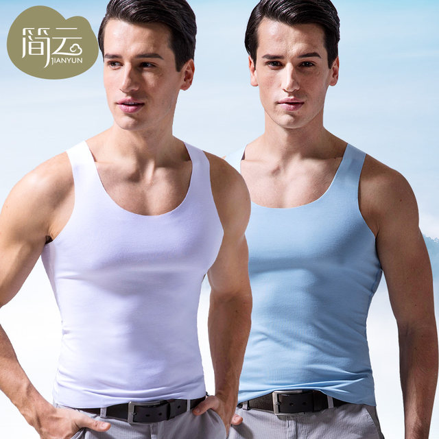 Men's Ice Silk Vestless Modal Cotton Tights Underwear Fitness Hurdle Sports Summer White Sling Men's Ice Silk Vestless Modal Cotton Tights Underwear Fitness Hurdle Sports Summer White Sling