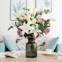 Nordic Wind Fake Flower Simulation Flower Indoor Living Room Dining Room Table Wedding Celebration Plastic Bouquet Decoration Florist Holding Silk Flowers Small Qingxin