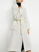 Beauty is Justice double-sided cashmere coat womens long high-end counter 2021 New woolen coat water ripples