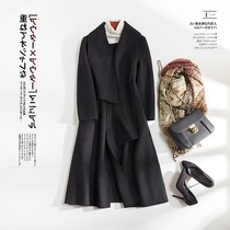 2020 new large version of net red wool coat handmade double-sided long coat coat with wool scarf