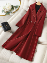 Full net new products cutting-edge good cashmere large coat 2021 autumn and winter gentle slim wool jacket women