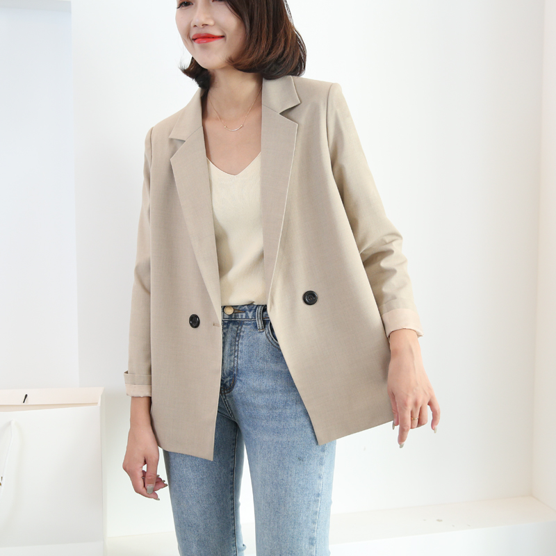 Spring and Autumn Casual Small Suit Women 2022 New Korean Version Loose Casual Short Net Red Ladies Small Suit Hong Kong Style