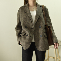 Value early autumn wool jacket long sleeve straight wool coat women commuter hundred top suit