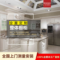 Solid wood cabinet door panel custom cabinet door custom American red oak overall cabinet custom factory direct sales