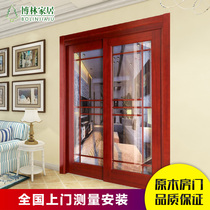 Bolin wooden door Log door Sliding door Kitchen door Sliding door Bathroom door Custom wooden door factory direct sales