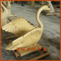 Sandstone Large Animal Sculpture Indoor and Outdoor Garden Landscape Water Spray Swan Landscape Ornament Factory Direct Sale