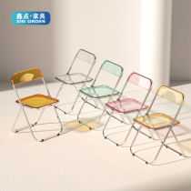 Folding Chair Clothing Shop Plastic Crystal Transparent Chair Acrylic Chair Insin Stool Fashion Net Red Photo Chair