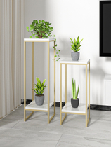 Nordic wrought iron metal light luxury indoor living room flower shelf balcony shelf floor green bonsai
