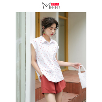 Mi Fei Er strange taste girl shirt printing mind top design super fairy sleeveless shirt women 2019 new