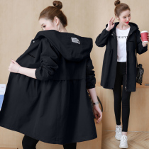 Large size womens fat mm autumn coat 2021 new spring and autumn loose fried street casual trench coat coat 200kg