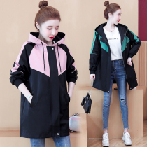 Large size womens autumn fat mm coat 2021 new spring and autumn Foreign Air Age windbreaker slim casual coat tide