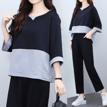 Big Code Womens Dress 2021 New Early Autumn Net Red Fat Mm TWO SUIT CASUAL SPORTS OCEAN Autumn Clothing