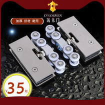 8 wheel set 304 stainless steel glass door crane sliding door lifting pulley moving crane rail pulley double hole
