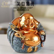 Pure copper Ruyi Millver Buddha Pendulum of the Fortune Buddha Statue handicraft Living room Xuanguan Furnishing Books Room Office Adornment
