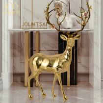 New Chinese Wealth Bronze Plum Blossom Deer Ornament Floor Decoration Light Luxury Hotel Clubhouse Villa Sales Office Lobby Showroom