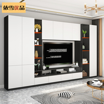 Simple and extravagant TV cabinet background wall integrated living room multifunctional film and television cabinet combination wall cabinet locker customization