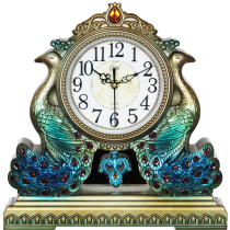 Kangba Silk swing table clock wall clock Two with living room large table clock European retro creative mute quartz clock ornaments