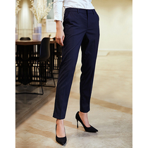 Suit pants womens autumn casual nine-point pants Slim slim small leg pants high waist loose professional straight pipe cigarette tube womens pants