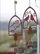 Outdoor Garden Patio Terrace Terrace Retro Making Old Little Bird Wind Bells North American Red Nestle Bishop Biracock Shabby Decorations