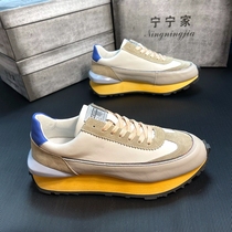 Mens shoes 2022 new autumn tidal shoes and leisure old daddy shoes trend thick - sole mens small whiteboard shoes