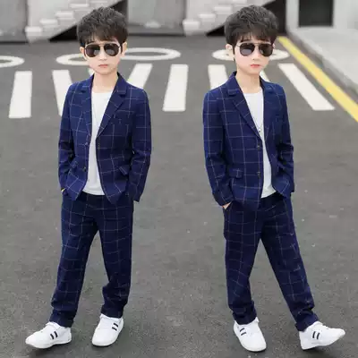 Boys suit suit 2020 new autumn children's middle and large children's Korean version of the western school boys autumn suit three-piece suit