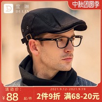 Hat male beret British retro warm Youth Literary Leisure forward hat big head circumference mens cap autumn