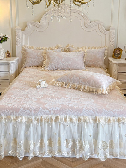 Cool Mat Ice Silk 2025 New Home 3 피스 세트 Jacquard Cool Mat Machine Washable Princess Style Light Luxury Bed Cover Cool Mat Ice Silk 2025 New Home 3 피스 세트 Jacquard Cool Mat Machine Washable Princess Style Light Luxury Bed Cover