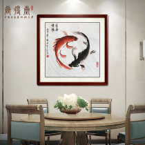 Chandang pure hand painted country painting Chinese style living room restaurant hanging painting bedroom hallway Xuanguan decoration painting Tai Chi carp painting