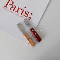 Front teeth jam wooden handle Stainless steel Japanese knife Butter knife Butter spatula Cream knife Baking gadget