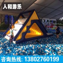 Inflatable triangle slides large inflatable millions of ocean ball pool childrens park toy water slide seesaw