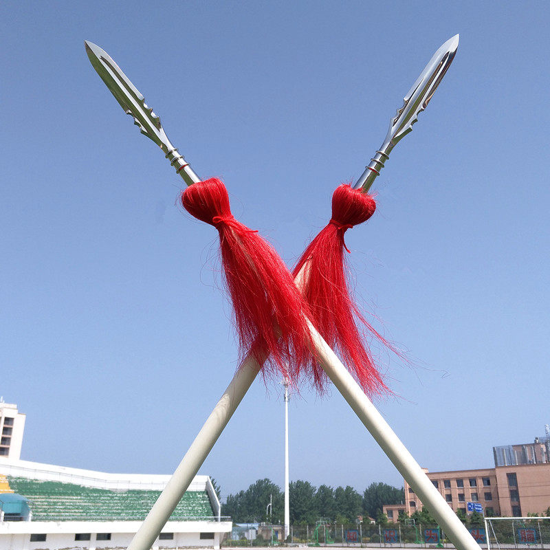 白蜡杆红缨枪霸王枪武术枪不锈钢红樱枪头长矛太极大枪长枪未开刃