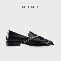 LUCIA TACCI(2021ss original designer new product) new sheepskin single shoes chain lofty shoes