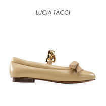 LUCIA TACCI(2021ss original designer new) bow sheepskin flat shoes single shoes women